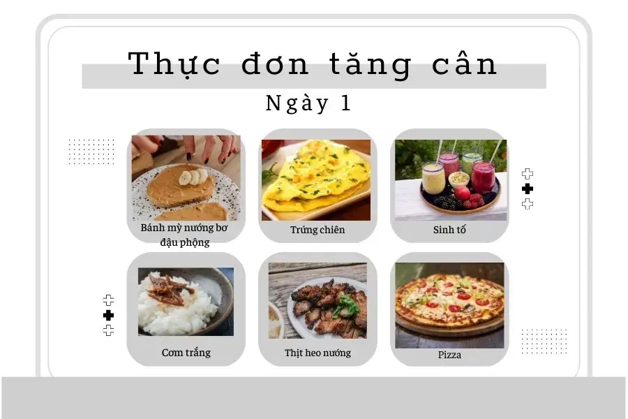 Gợi ý thực đơn tăng cân 1 tuần 5kg ngày 1