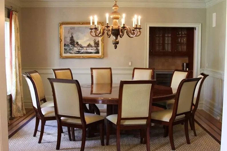 Bàn ăn 10 người bằng gỗ phối dạ sang trọng