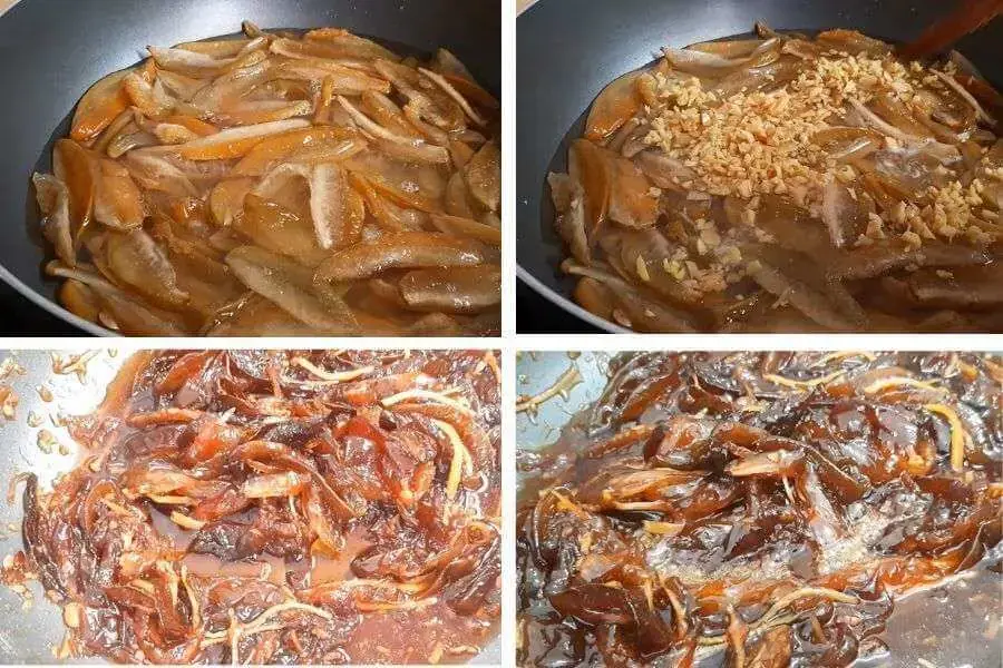 Sên khế với lửa nhỏ.