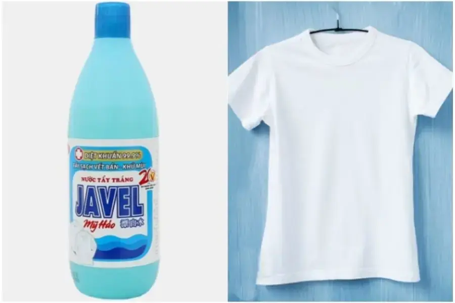 Tẩy áo bị dính màu bằng nước Javel