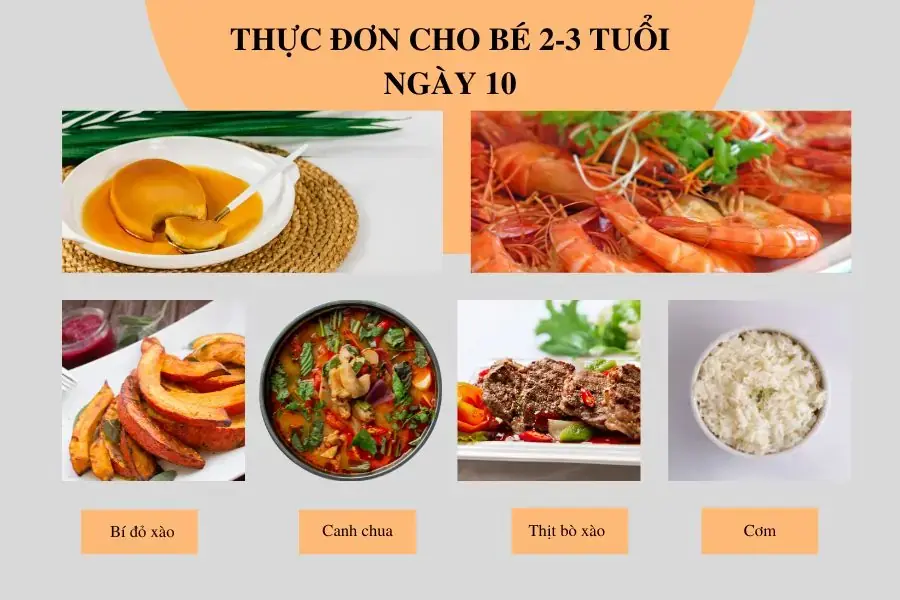 Thực đơn ngày 10 dành cho bé ăn ngoan chóng lớn