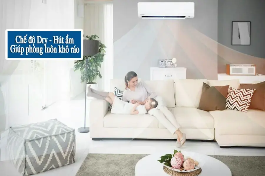 Độ ẩm trong phòng giảm đáng kể mang lại cảm giác thoải mái cho người dùng.