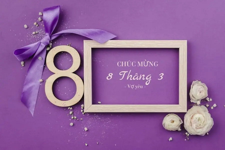 Mẫu thiệp tặng vợ ngày 8/3 đẹp số 1.