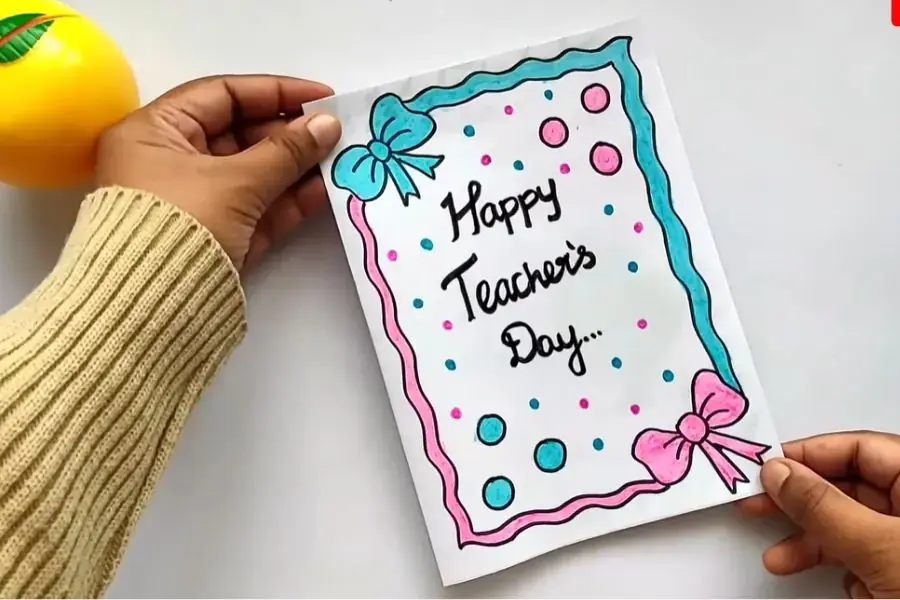 Tấm thiệp 20 tháng 11 đẹp mà cực kỳ dễ làm với màu sáp.