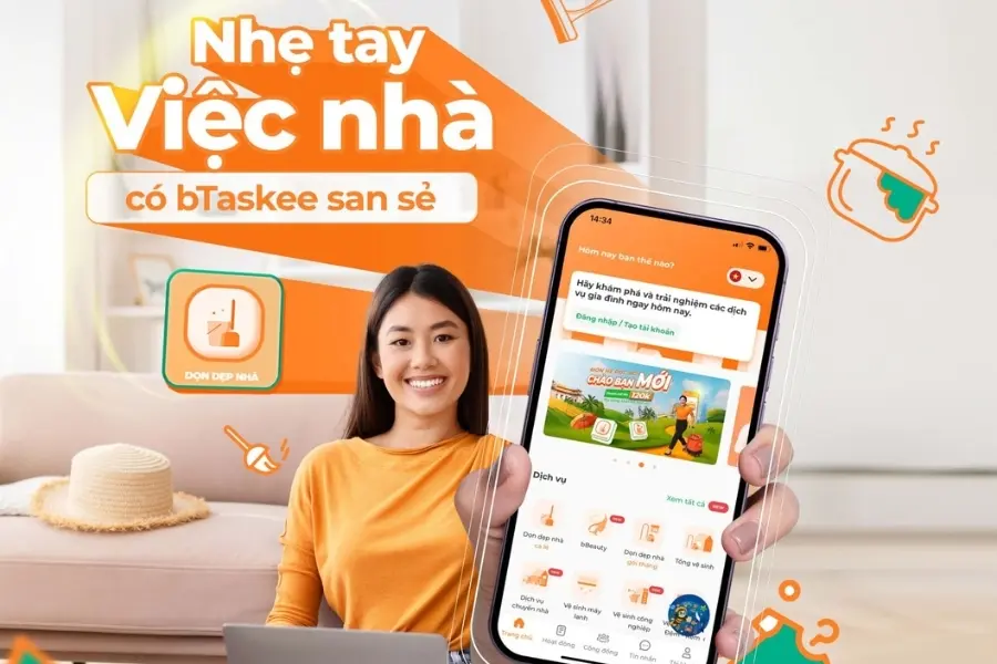 bBenefit by bTaskee cung cấp 21 tiện ích chăm sóc gia đình và đời sống.