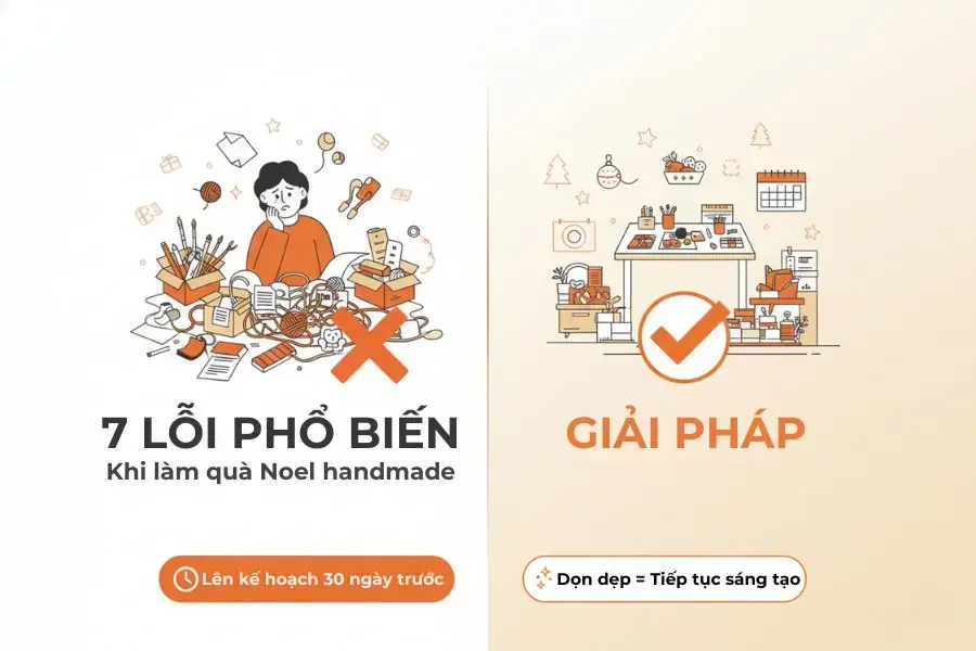 Đừng để sự chủ quan làm vỡ những kế hoạch làm quà Noel handmade nhé!