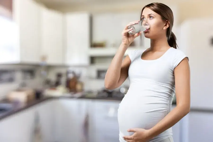 Trong chế độ ăn ngày thường cũng như chế độ ăn uống cho bà bầu vào dịp Tết, các bà bầu cần chú ý uống đủ từ 2,5 lít nước mỗi ngày.
