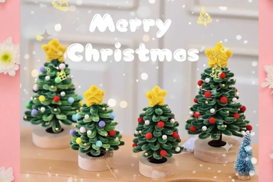 Kẽm nhung màu xanh được ưa chuộng để làm cây thông Noel.