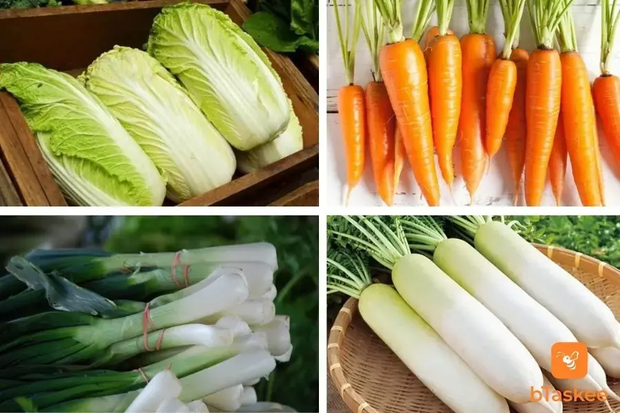 Nguyên liệu chính làm món kim chi Hàn Quốc.