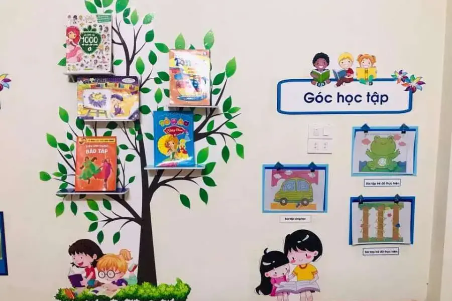 Sáng tạo góc thư viện với những quyển sách truyện 