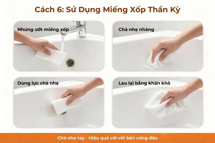 Sử dụng miếng xốp thần kỳ.