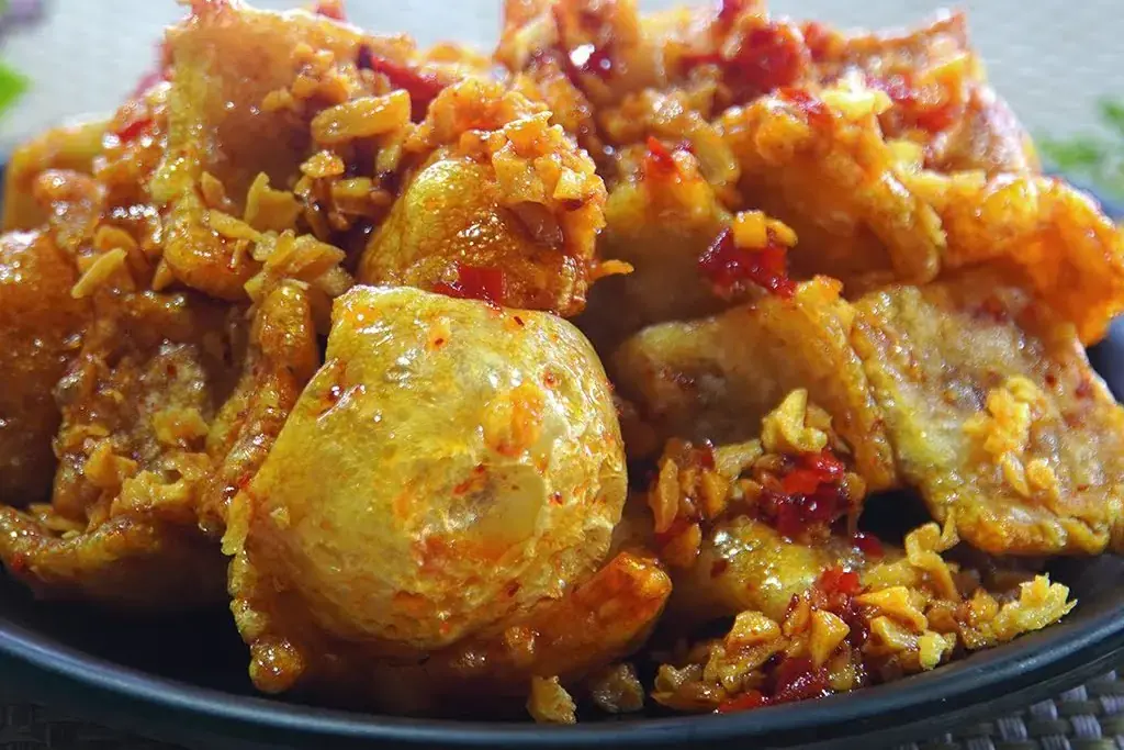 Thành phẩm da heo tỏi ớt hấp dẫn