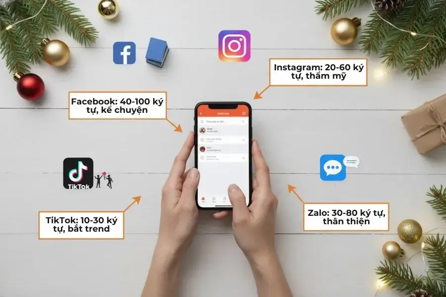 Chọn caption Noel chuẩn mood theo nền tảng MXH.