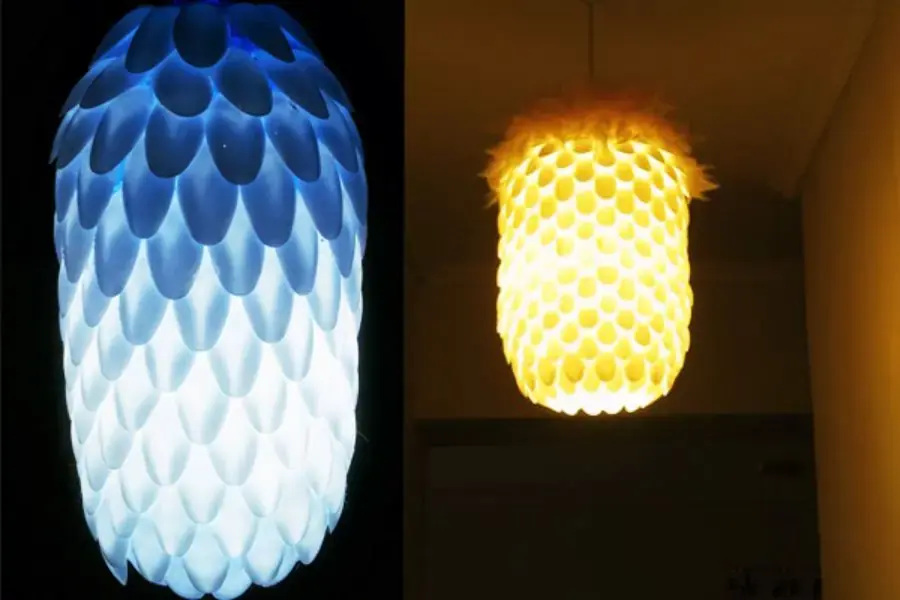 Đèn trung thu hình trái dứa vô cùng sáng tạo.