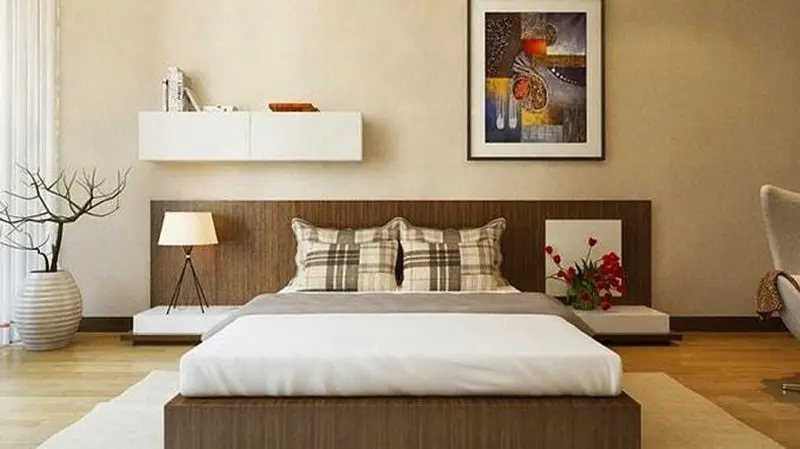 phòng ngủ phong thuỷ màu đất cho gia chủ mệnh thổ