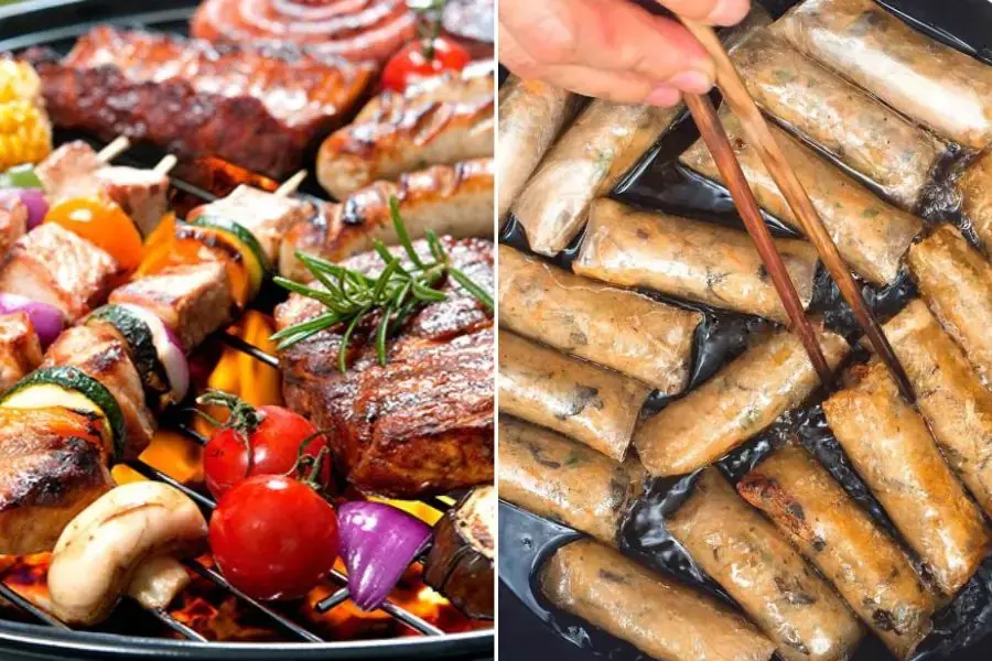 Đồ nướng và chiên rán là hai loại mẹ bầu nên loại bỏ khỏi chế độ ăn uống vào dịp Tết.