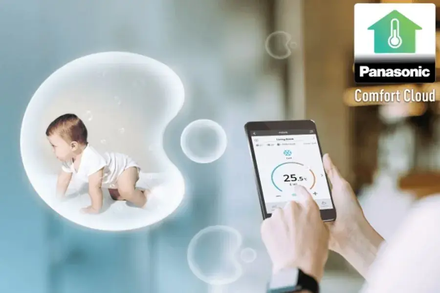 Dễ dàng kích hoạt chế độ dry dù ở xa qua ứng dụng Panasonic comfort cloud.