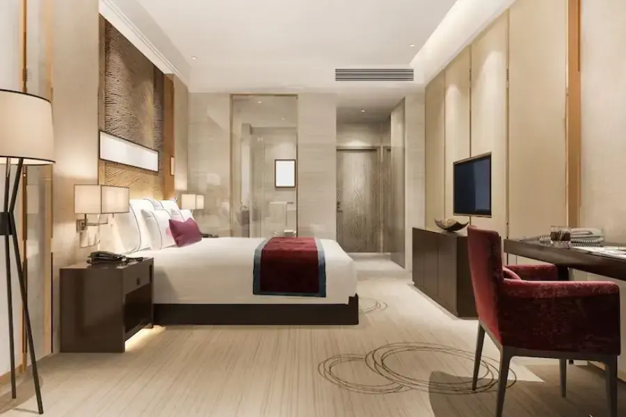 Thiết kế phòng ngủ 12m2 kết hợp nhà vệ sinh đẹp đơn giản