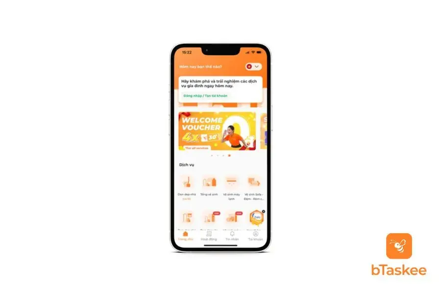 Đặt dịch vụ giặt ghế sofa tại nhà đơn giản, nhanh chóng qua app bTaskee