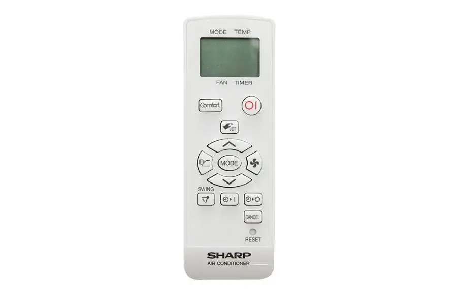 Bảng nút điều khiển của máy điều hòa Sharp.