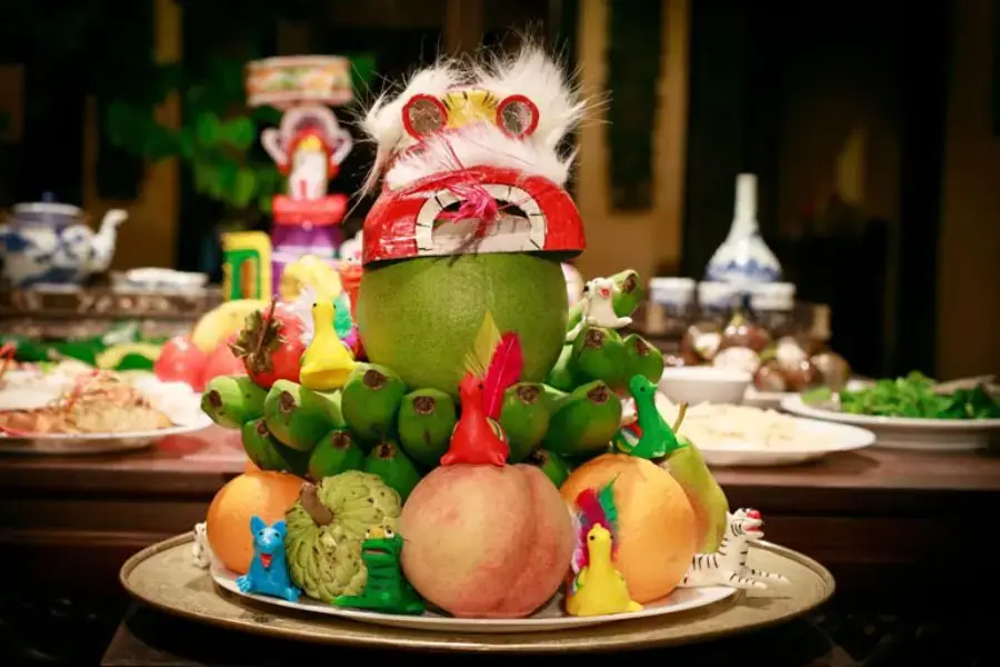 Mâm cỗ trung thu nhỏ gọn đơn giản.