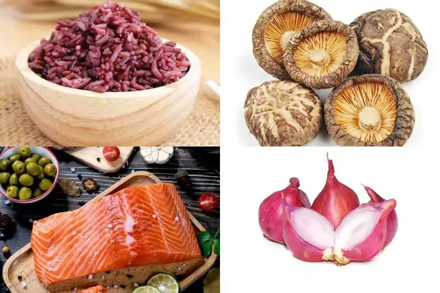 Các nguyên liệu không thể thiếu cho món cháo cá hồi dinh dưỡng.