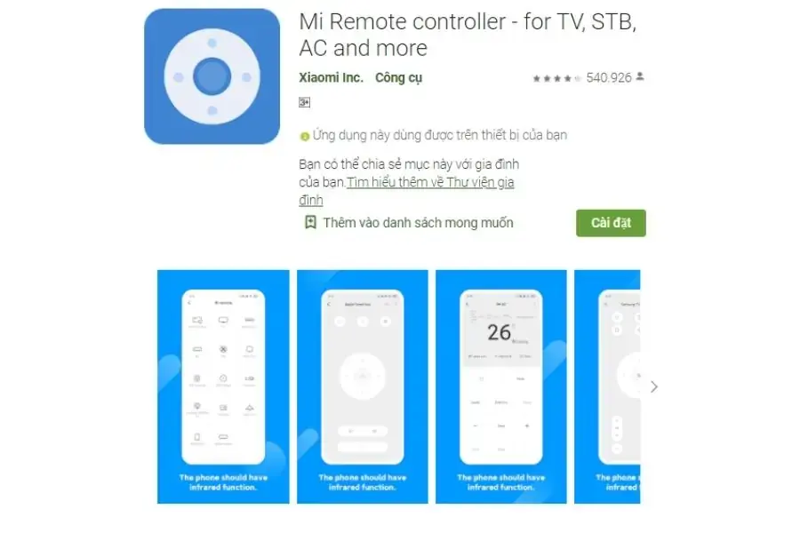 Ứng dụng điều khiển điều hòa từ Xiaomi