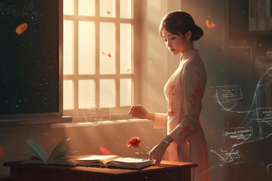 Tình cô như dòng sông mát, lặng lẽ nuôi lớn yêu thương.