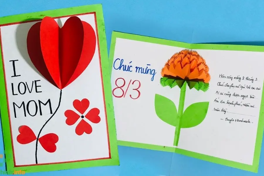 Ý tưởng thiệp pop-up tặng mẹ ngày 8/3 cũng rất sáng tạo và độc đáo.
