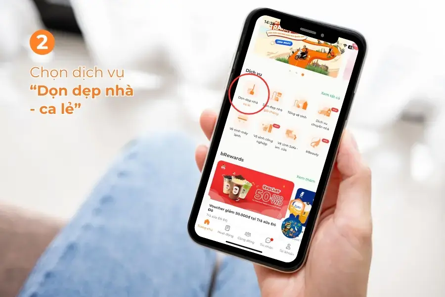 Chọn dịch vụ dọn dẹp nhà ca lẻ.