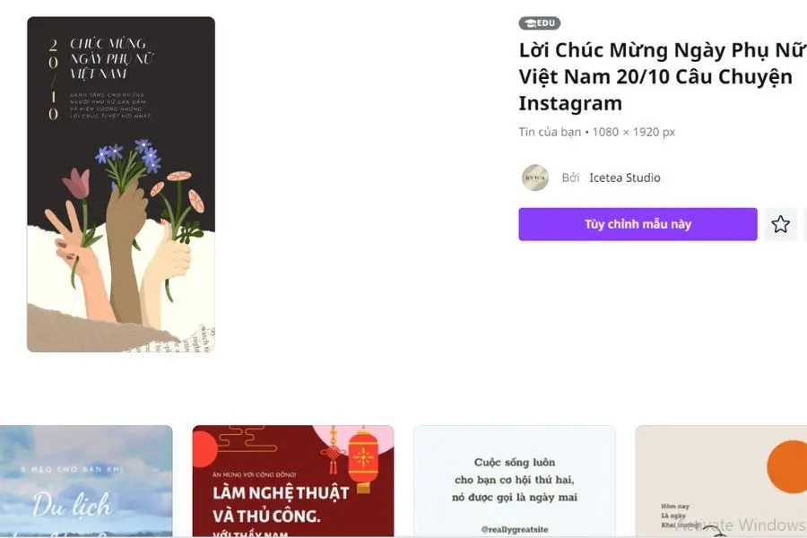 Truy cập các trang web như Canva, Fotor,... để tạo thiệp online.