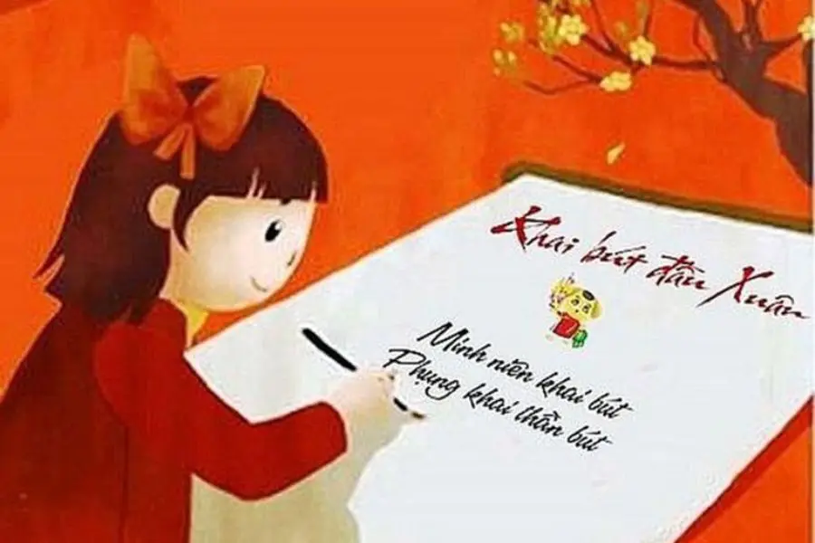 Tục khai bút đầu năm thể hiện sự trọng chữ và đề cao tinh thần học tập của dân tộc ta.