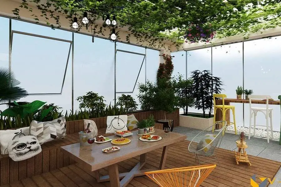 Thiết kế sân thượng với phong cách ăn uống