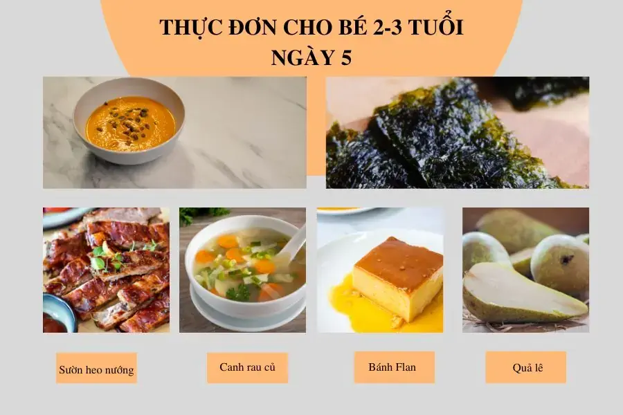 Thực đơn ngày thứ 5 dành cho bé