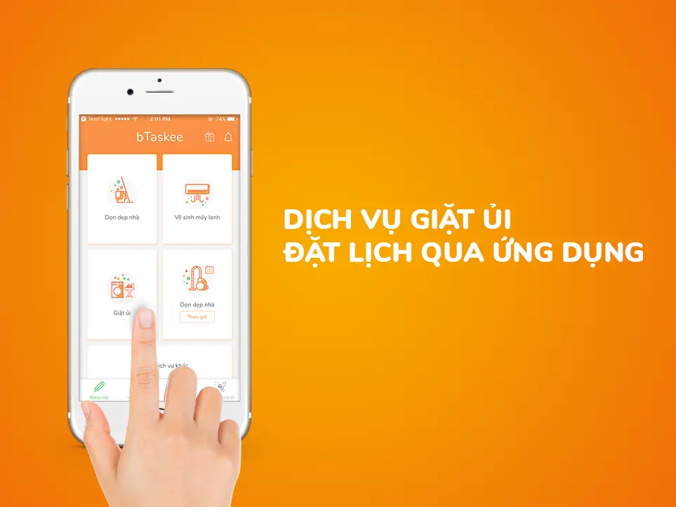 đặt dịch vụ giặt ủi bTaskee