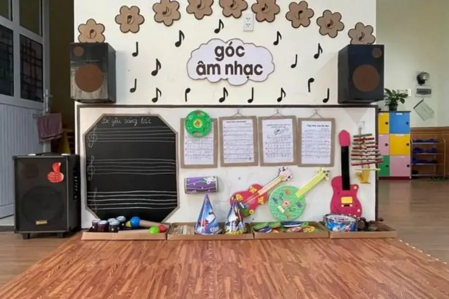 Góc âm nhạc là ý tưởng tuyệt vời để trang trí góc mầm non