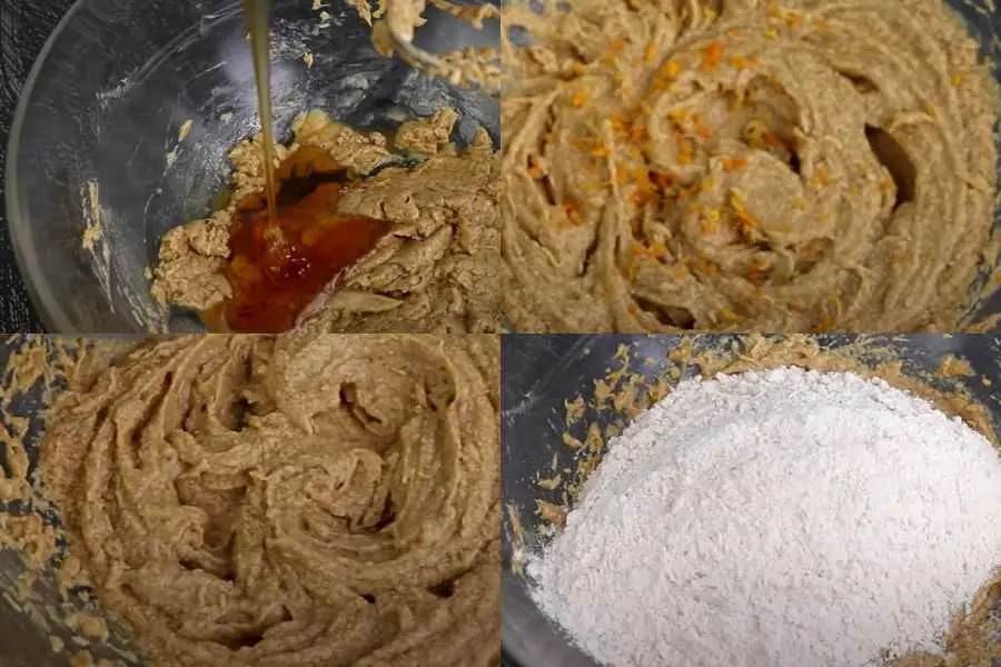 Trộn đều các nguyên liệu bằng máy đánh trứng.