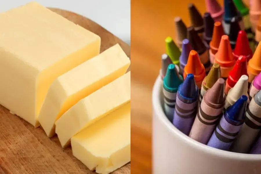 Sử dụng bơ và sáp màu là cách làm sáp thơm đơn giản nhất