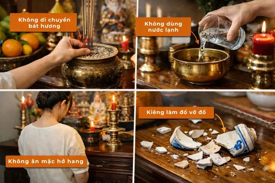 Đại kỵ cần tránh khi lau dọn bàn thờ.