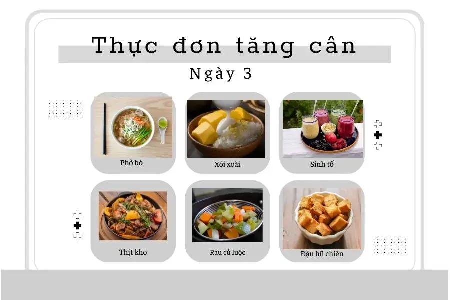 Tham khảo thực đơn tăng cân ngày 3 giàu dinh dưỡng