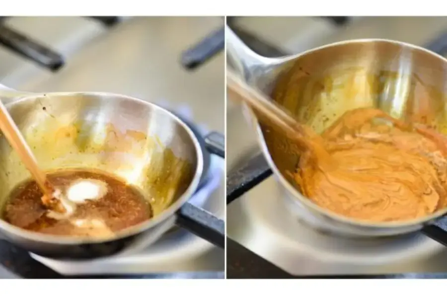 Baking soda làm hỗn hợp chuyển màu cà phê sữa