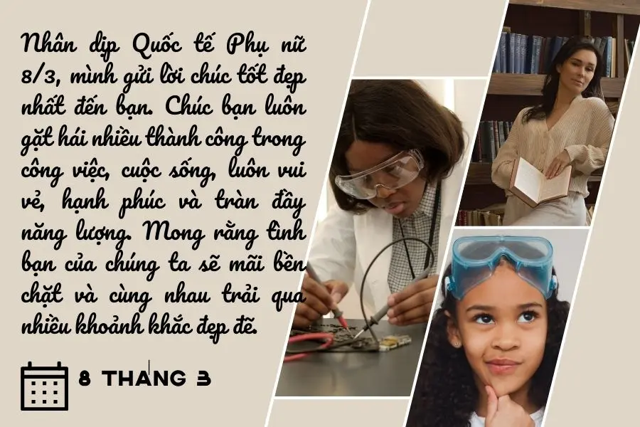 Lời chúc 8/3 cho bạn bè đầy cảm xúc.