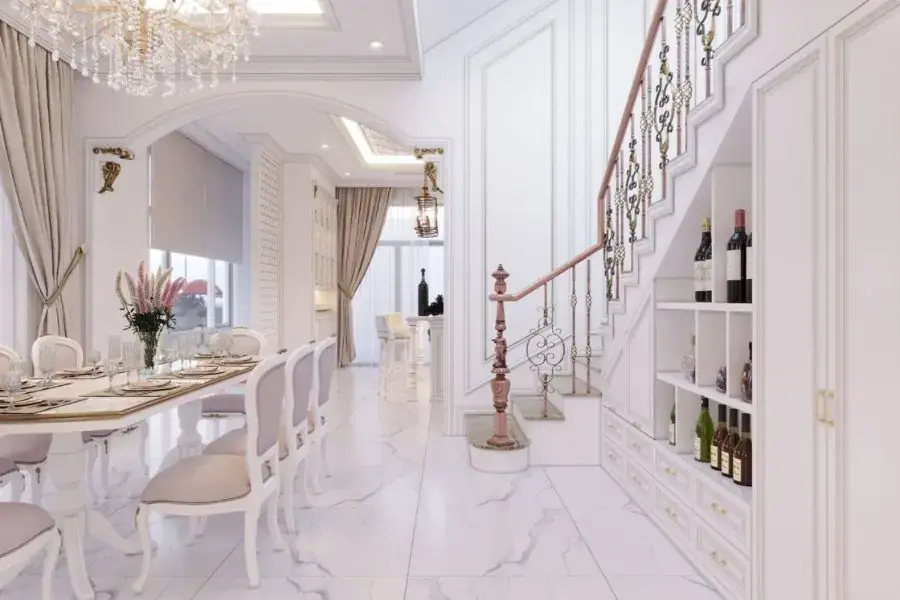 Không gian phòng bếp được bố trí riêng biệt