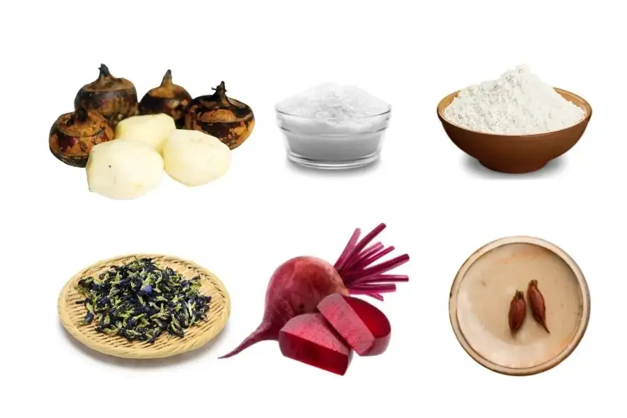 Các nguyên liệu chế biến món thạch củ năng