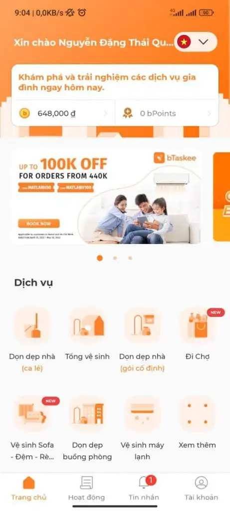 Chọn dịch vụ vệ sinh bạn mong muốn