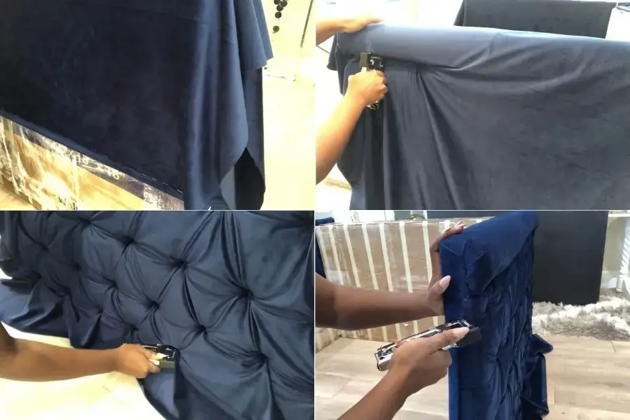 Sử dụng vải nhung bọc ghế sofa bằng bìa cát tông vô cùng sang trọng