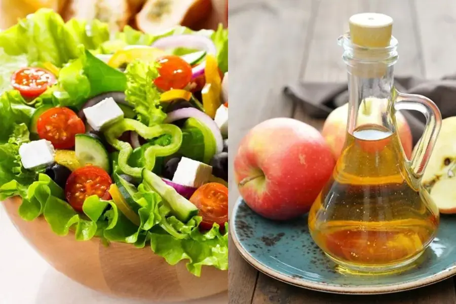 Trộn giấm táo vào món salad thanh mát