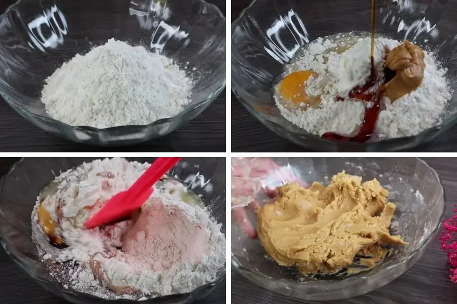 Trộn vỏ bánh Trung Thu nhân sữa dừa và ủ bột.