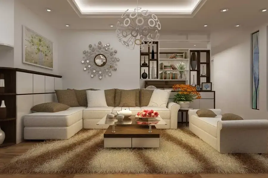 Thảm được làm sạch và sắp xếp lại vị trí như ban đầu