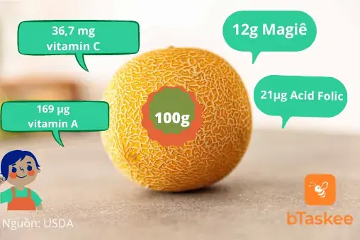 Dưa lưới chứa nhiều chất dinh dưỡng